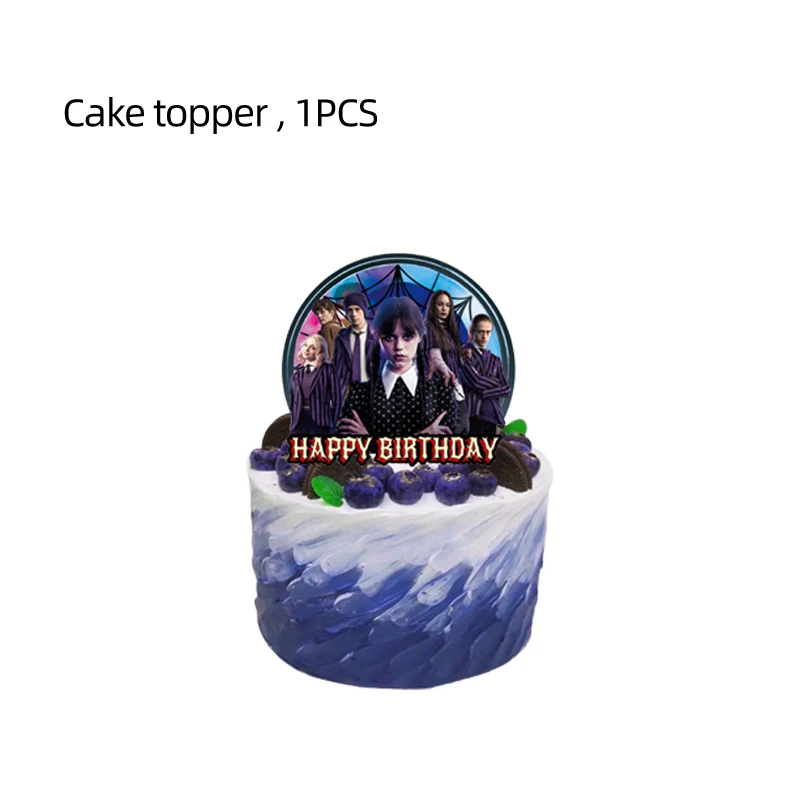 thumbnail image 1 of Decoraciones para fiesta de cumpleaños de la película Miércoles Addams Vajilla temática del miércoles Suministros para fiesta Vaso Plato Globo para baby shower, 1 of 5