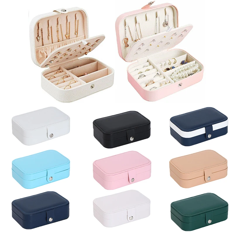 Large Capacity Jewelry Box Double Drawer Earrings Necklace Ring Storage Box Outdoor Travel Portable Jewelry Storage Box 9 Large Capacity Jewelry Box Double Drawer Earrings Necklace Ring Storage Box Outdoor Travel Portable Jewelry Storage Box