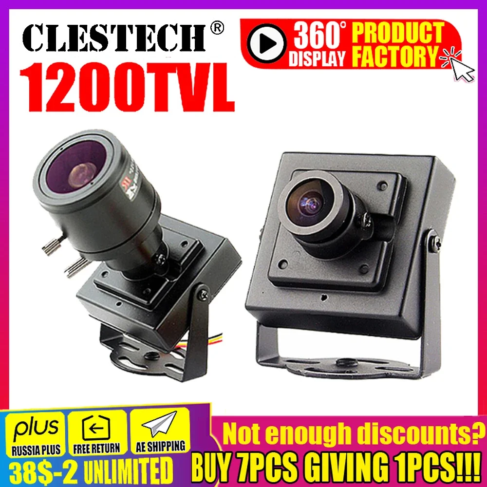 11.11Metal Mini Hd 1/3cmos Real 1200TVL Cctv MINI Camera  3.6mm LENS Security Surveillance Color INdoor Home Video have Bracket