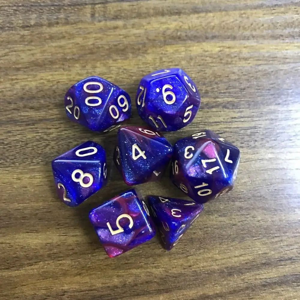 Multifaceted Digital Dice Set Acrylic Table Game Opaque Polyhedral Dices For DND Dice Tabletop Role-Playing Game Gift 7Pcs/set acrylic dice game dice dice set