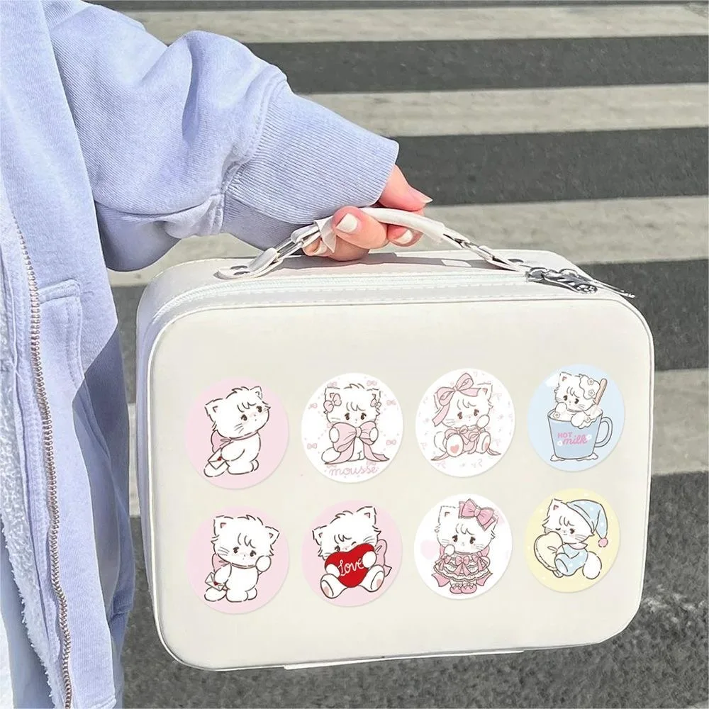 488 Pcs Cute Cartoon Cat Stickers Roll High Appearance Level Decals for Scrapbook Journal Envelope Sealing Reward Decor