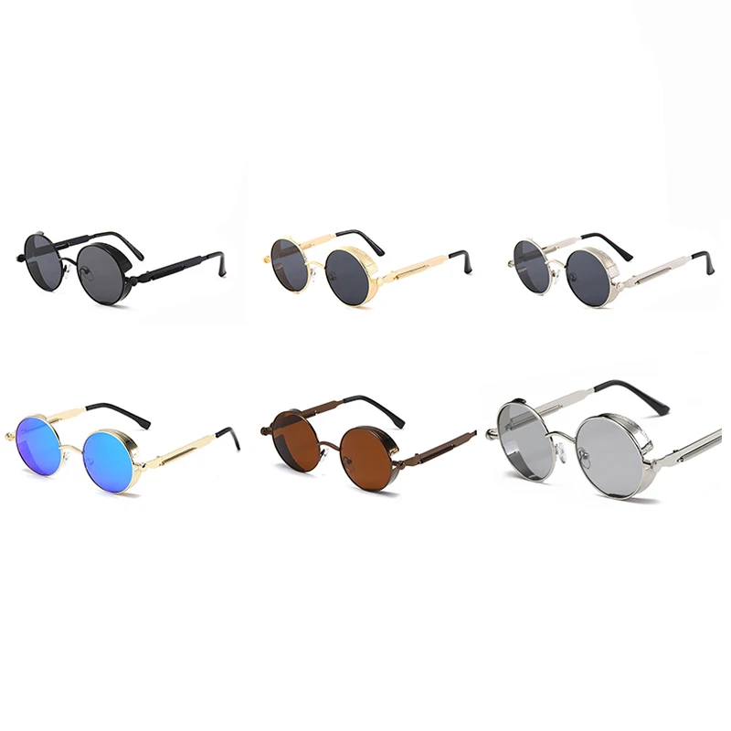 Steampunk Sunglasses Metal Steam Punk Style Sun Glasses Steampunk Fashion Men Retro Round Sunglasses