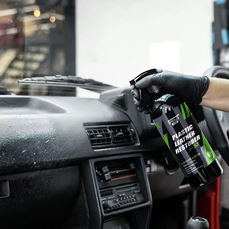 Car Plastic Restorer Coating Polish Leather Cleaner Interior Plastic Leather Seat Spray Restoration Coat Wax Accessori Per Auto