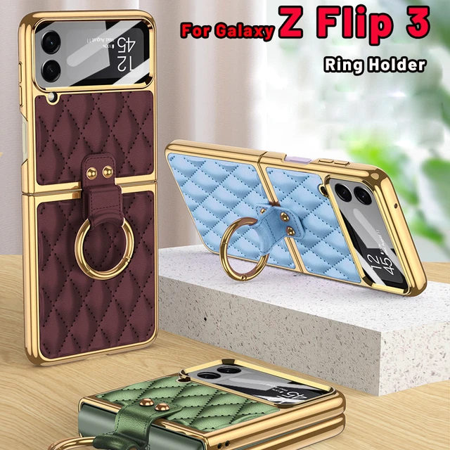 New Ring Holder Case For Samsung Galaxy Z Flip 3 5G Cover Protective  Ultra-thin Case With Bracket Holder For Samsung Z Flip3 - AliExpress