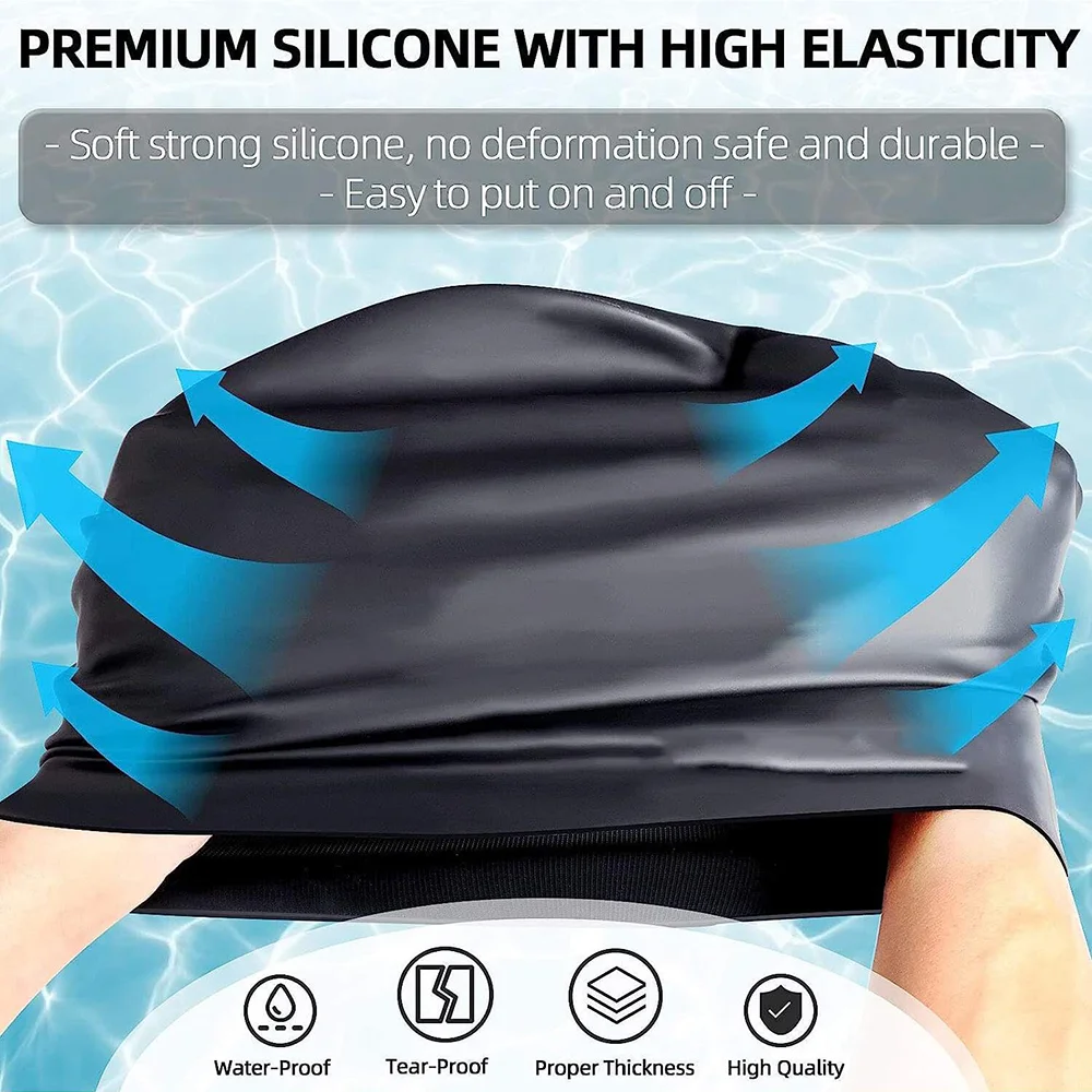 Extra large silicone swimming cap with long hair and dirty braids all inclusive adult style swimming cap soft and comfortable 4