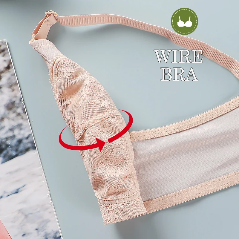Women's Big Lace Bra Ultra-thin Unlined Transparent Push up Bras Wireless Sexy Fashion Underwear 34-46 Large Bras 2