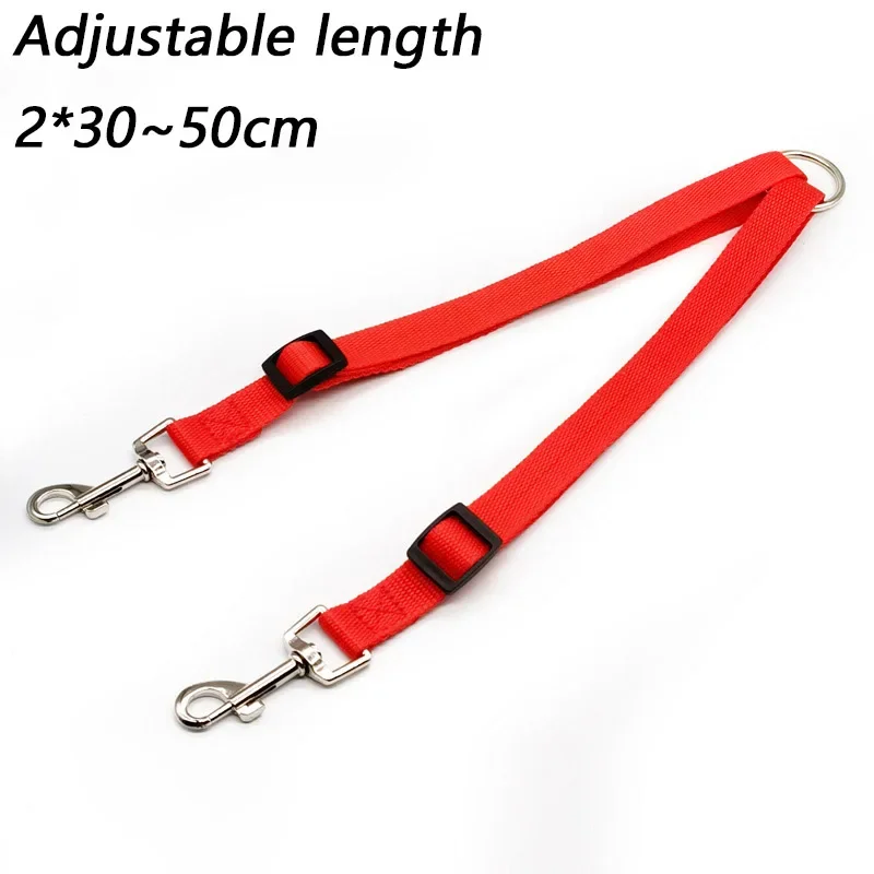 Double Dog Leash: Adjustable V-Shape Nylon Coupler for Two Dogs - Colorful and Strong Design