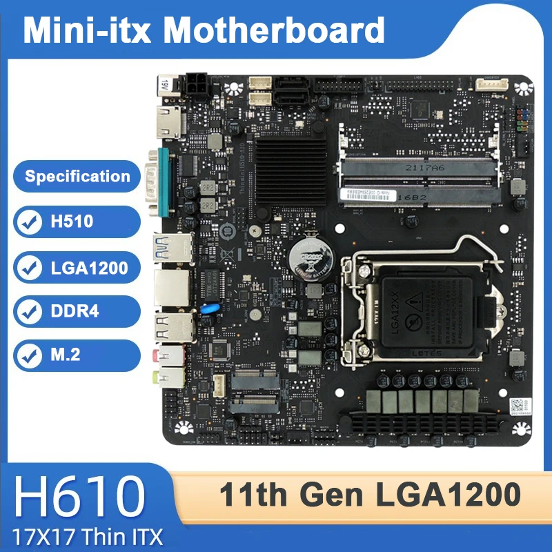 H510 Mini itx Motherboard H510 AIO Thin itx LGA1200 HTPC Conputer
