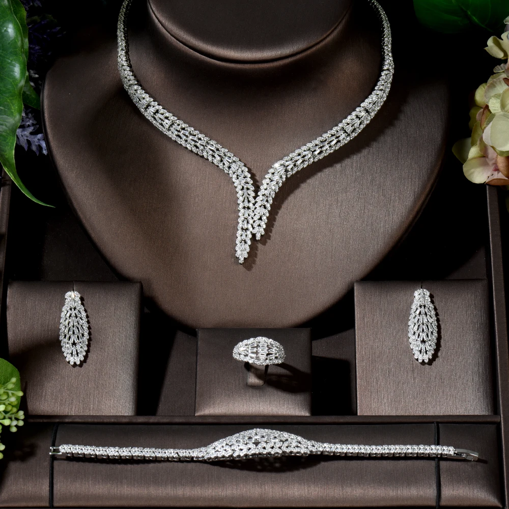 

Fashion Micro Pave Cubic Zirconia Luxury Dubai Jewelry Sets for Women Weeding Party Bridal Costume Jewellery Bijoux N-1412