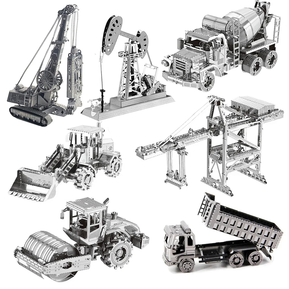 3D Metal Puzzle Mixer Truck Engineering Vehicle DIY Assembly Kit
