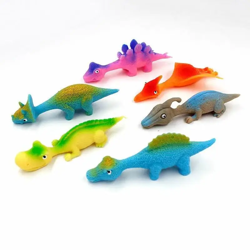 5pcs Random Catapulted Slingshot Toy Rubber Dinosaur Shape Flying Finger Toy  Rubber Stretchy Stress Relief Game Toys - AliExpress