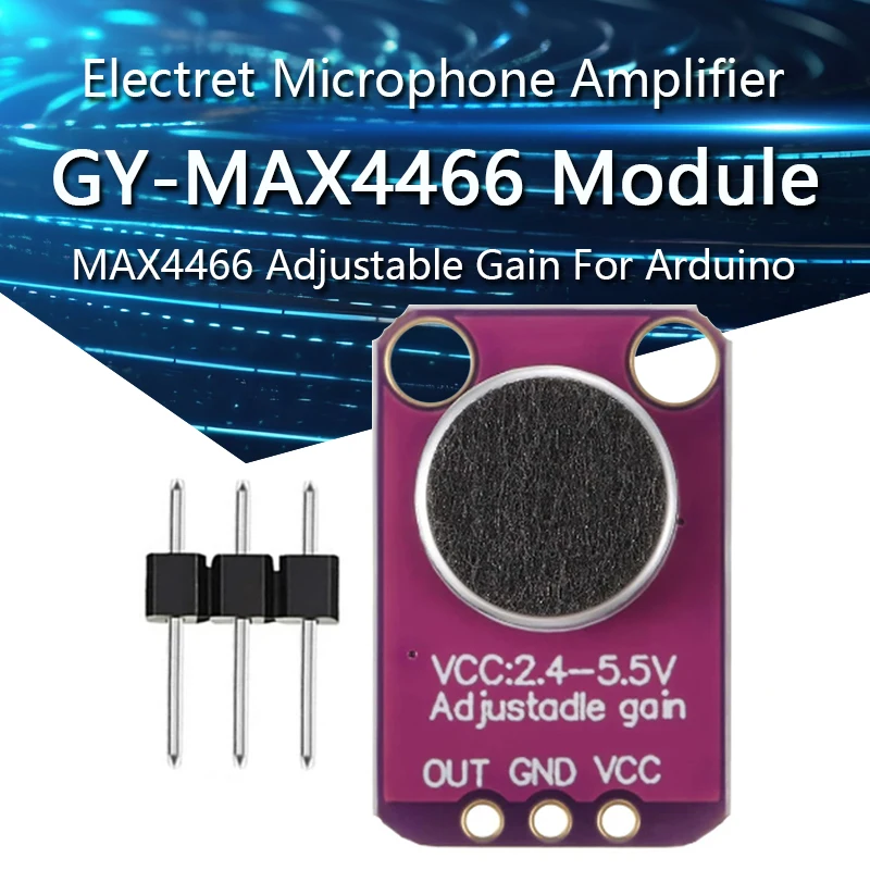GY-MAX4466 Electret Microphone Amplifier Module MAX4466 Adjustable Gain For Arduino