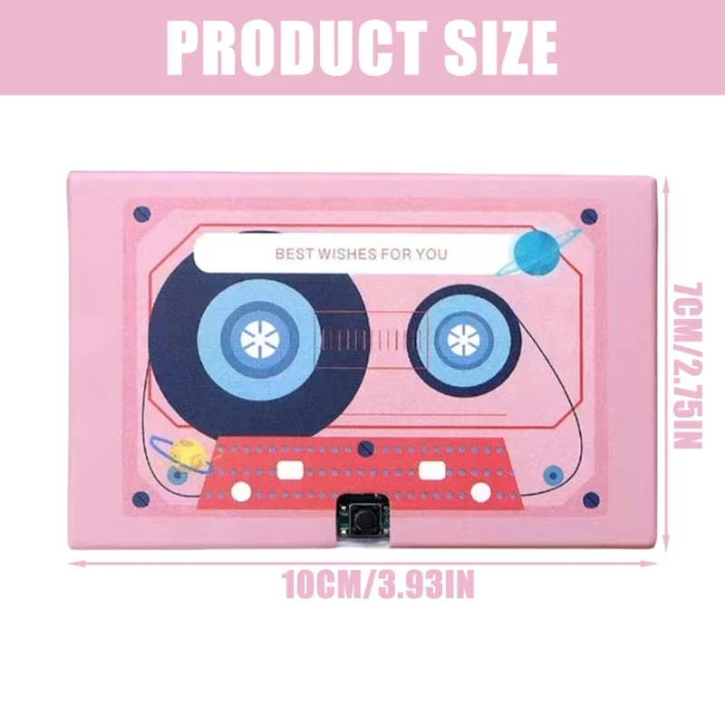Cassette De Vœux Enregistrable - Enregistrement Vocal 60 Secondes, Carte Personnalisable, Cadeau émotionnel
