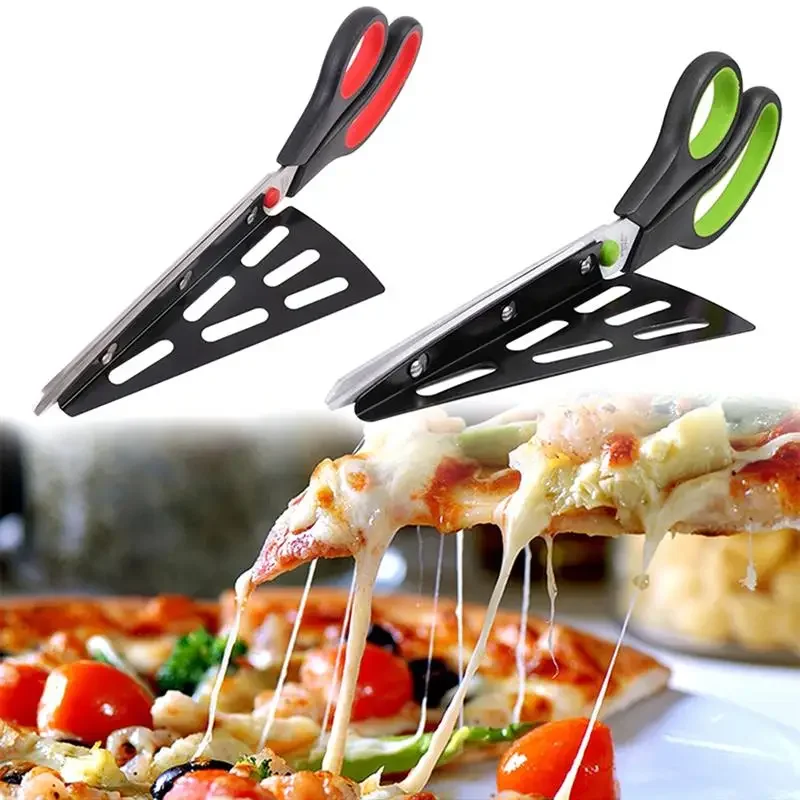 Pizza Cutter Pizza Scissors Knife Pizza Cutting Tool Stainless Steel Cutter Slicer Baking Tool Multi-Functional With Detachable Spatula