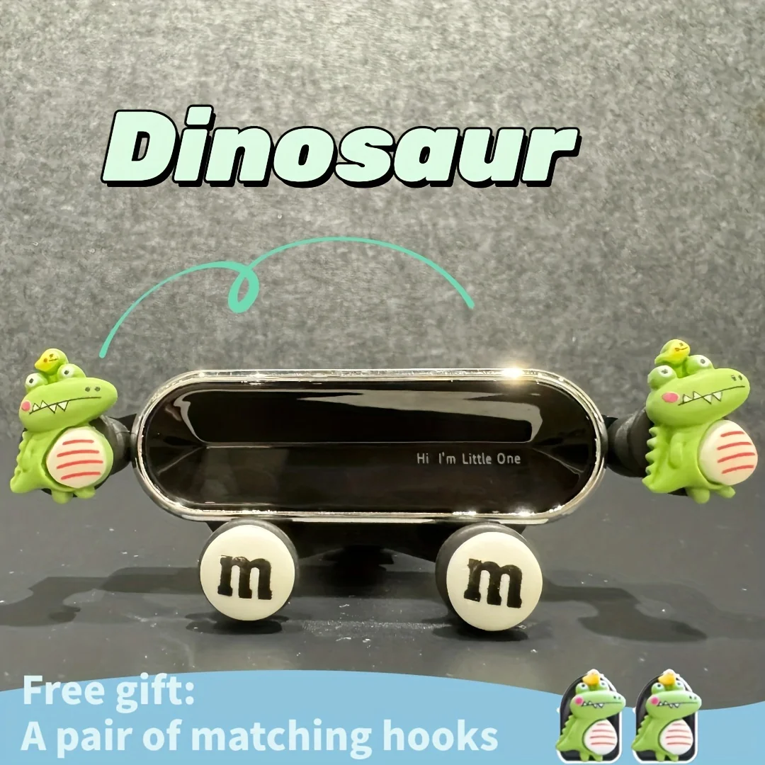 Adjustable Cartoon Car Phone Holder-Gravity-Activated, Air Vent Mount with Bonus Hook for Easy Navigation & Multi-Function Use