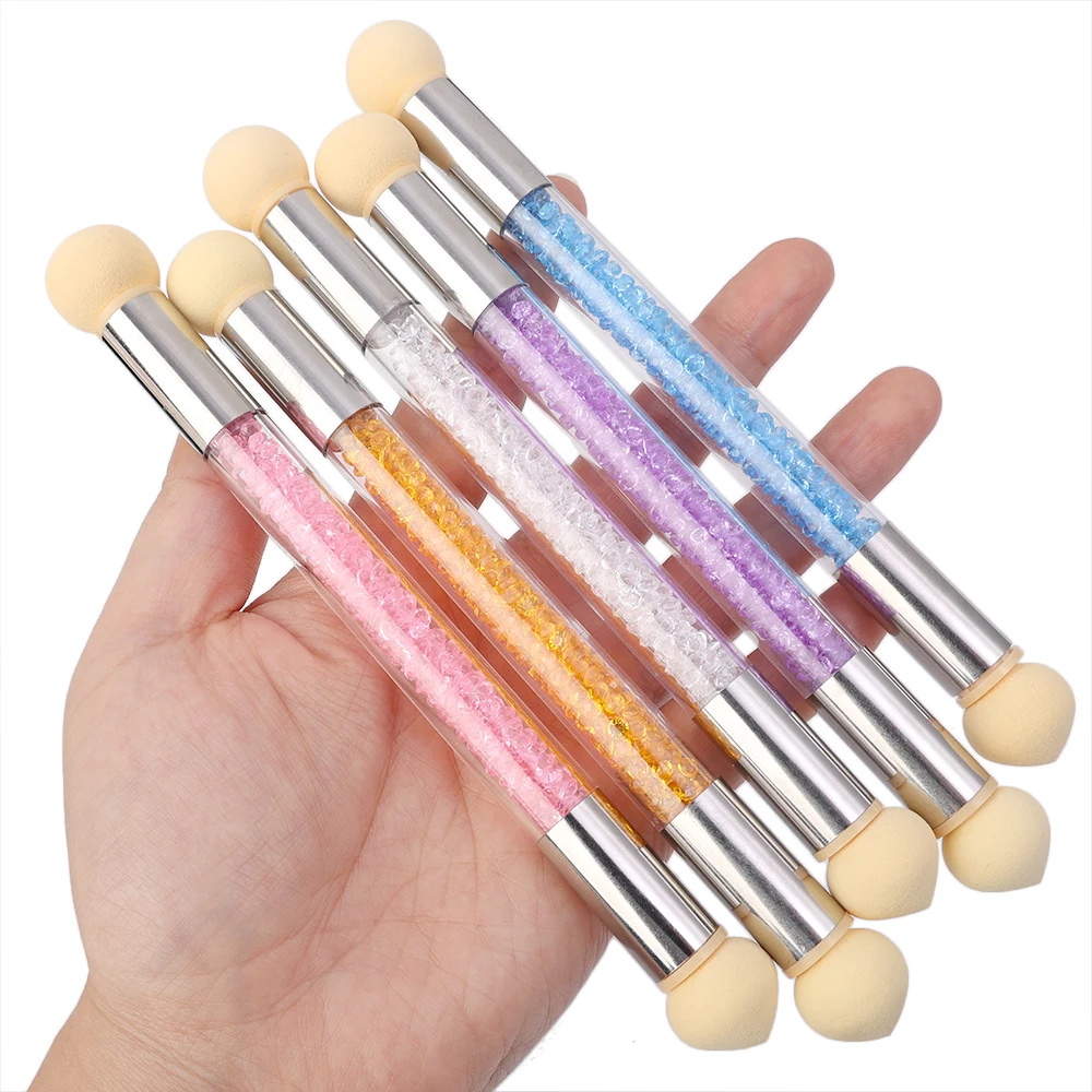 Buy Wholesale China Double Head Nail Brush Set Gradient Spong Nail Art  Brushes Pen For Acrylic Gel Glitter Powder Nail & Nail Brushes at USD 4.48