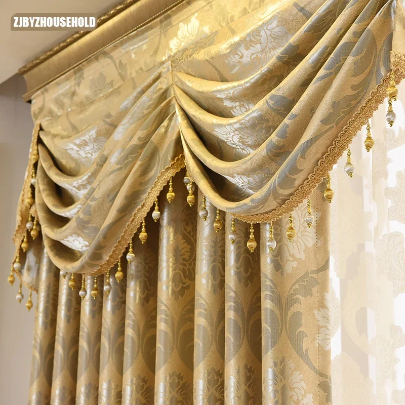 

Curtains Tulle for Living Room Dining Bedroom Valance Modern Luxury European Style Thickening Shading Window Mantle Villa