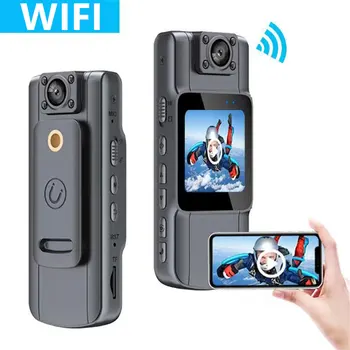 180 회전식 렌즈 및 백 클립 장착 미니 카메라, HD IPS 스크린, 풀 HD 경찰 바디 착용 카메라, 웨어러블 포켓 바디캠 캠코더