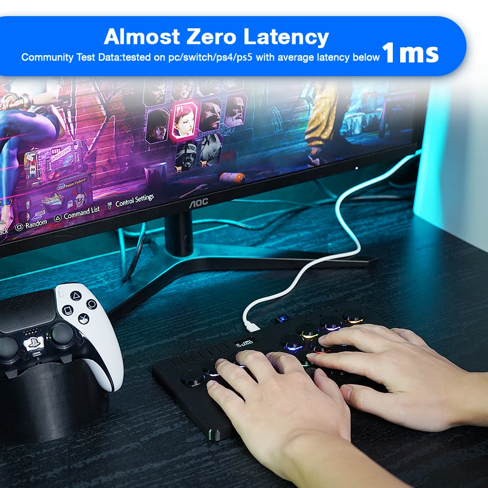 Flatbox Ultra S Hitbox Stickless Arcade Stick For Ps5/Ps4/PC