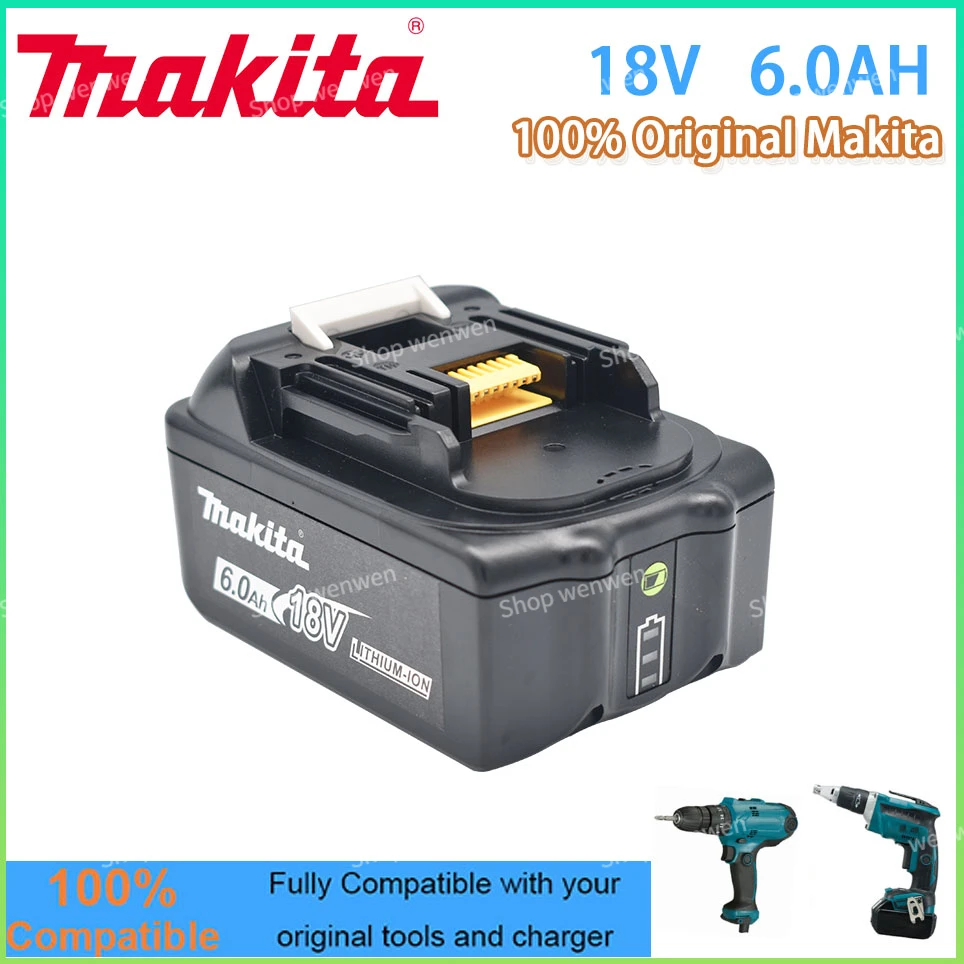 

Makita Original 18V 6000mAh Rechargeable Li-Ion Replaceable Power Tool Battery BL1815 BL1860 BL1850 BL1840 BL1830 194205-3