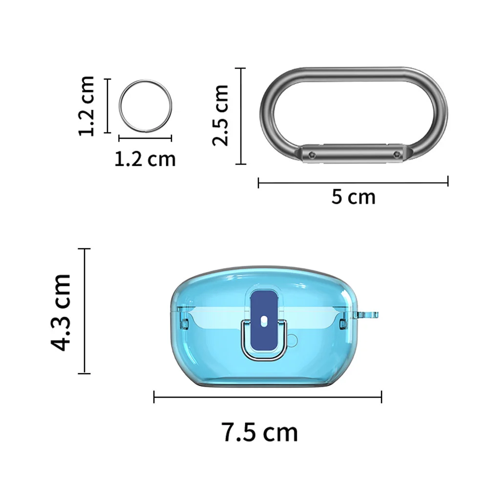 Shockproof Clear Protective Case with Carabiner Attachment