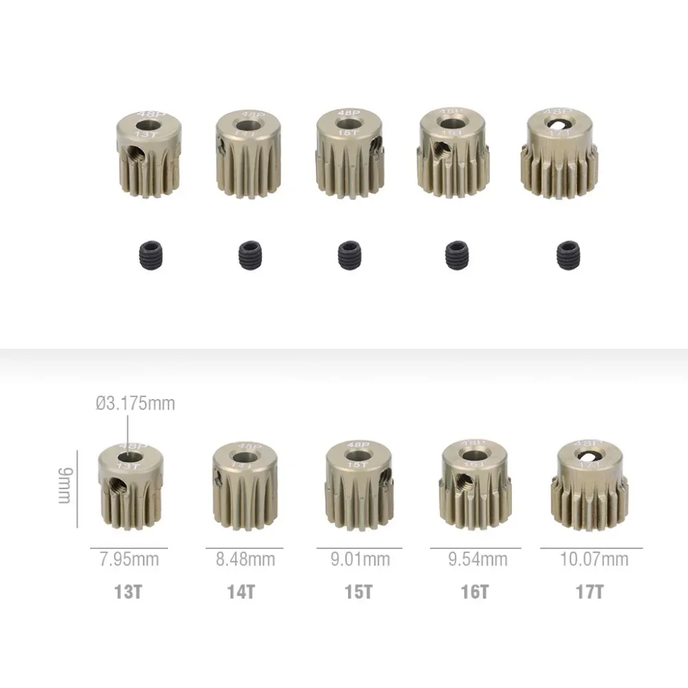 48DP 3,175mm Aluminium Metall Ritzel Motor Getriebe 13T-20T 21T-25T 26T-30T 31T-40T 41T-48T Für 1/10 RC Autos Lkw Drift Modell Motor – Detail 21