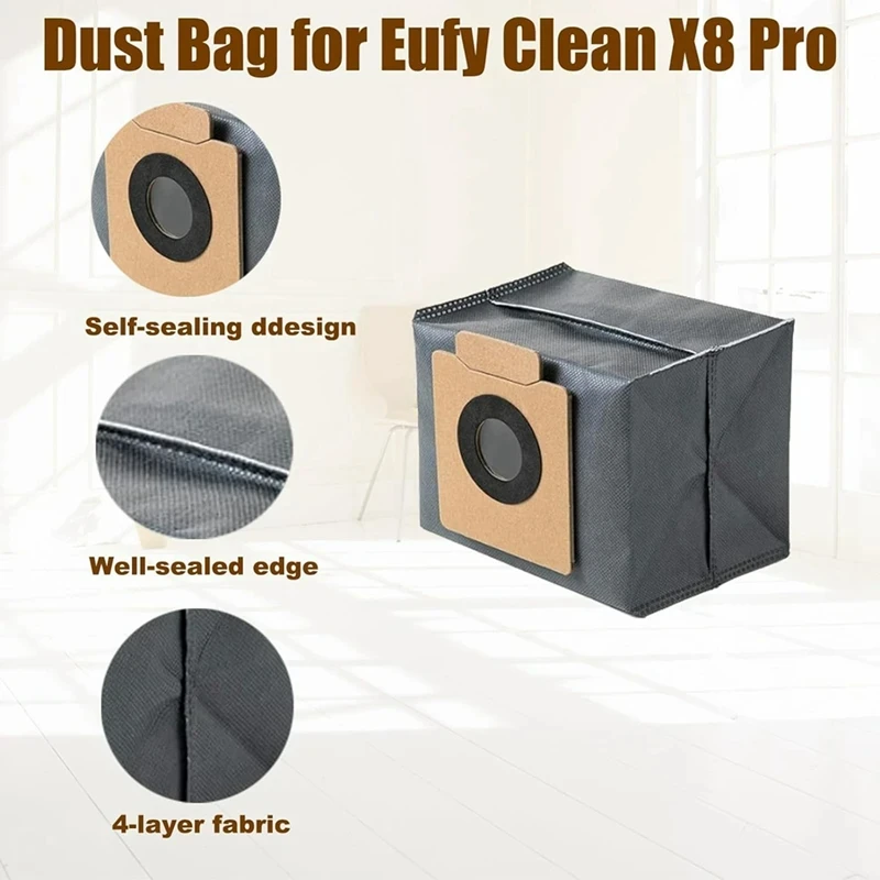 Saco De Pó, Compatível para Eufy Clean, X8 Pro, SES, X10 Pro, Omni