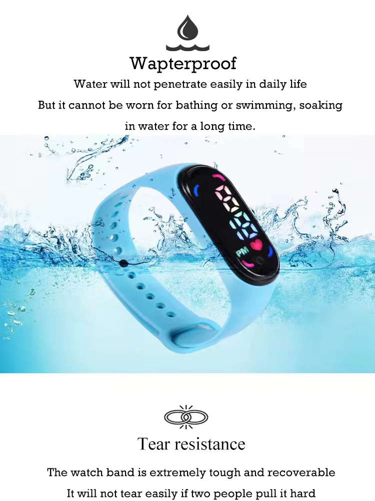 Children's Watches for Kids LED Electronic Display Watch Cartoon Girls Boys Cute WristWatch Sport Waterproof Women Student Gifts