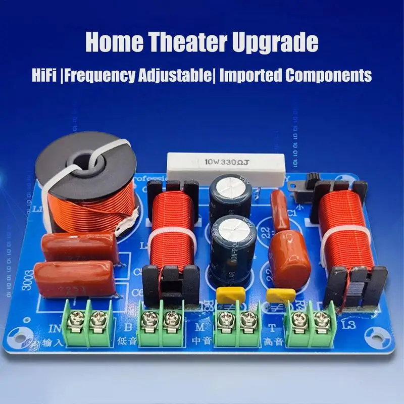 3 Way Crossover Portable Audio Speaker Tweeter Crossover Multi-Way Compact High-Output Frequency Divider For Repair Maintenance