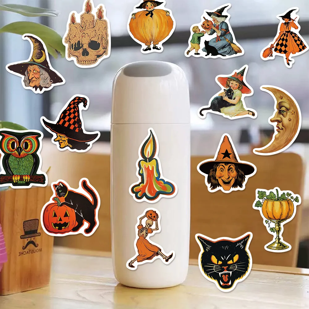 50PCS Halloween Kürbis Hexe Spaß Aufkleber DIY Gepäck Notebook Skateboard Wasser Tasse Label Aufkleber – Detail 8