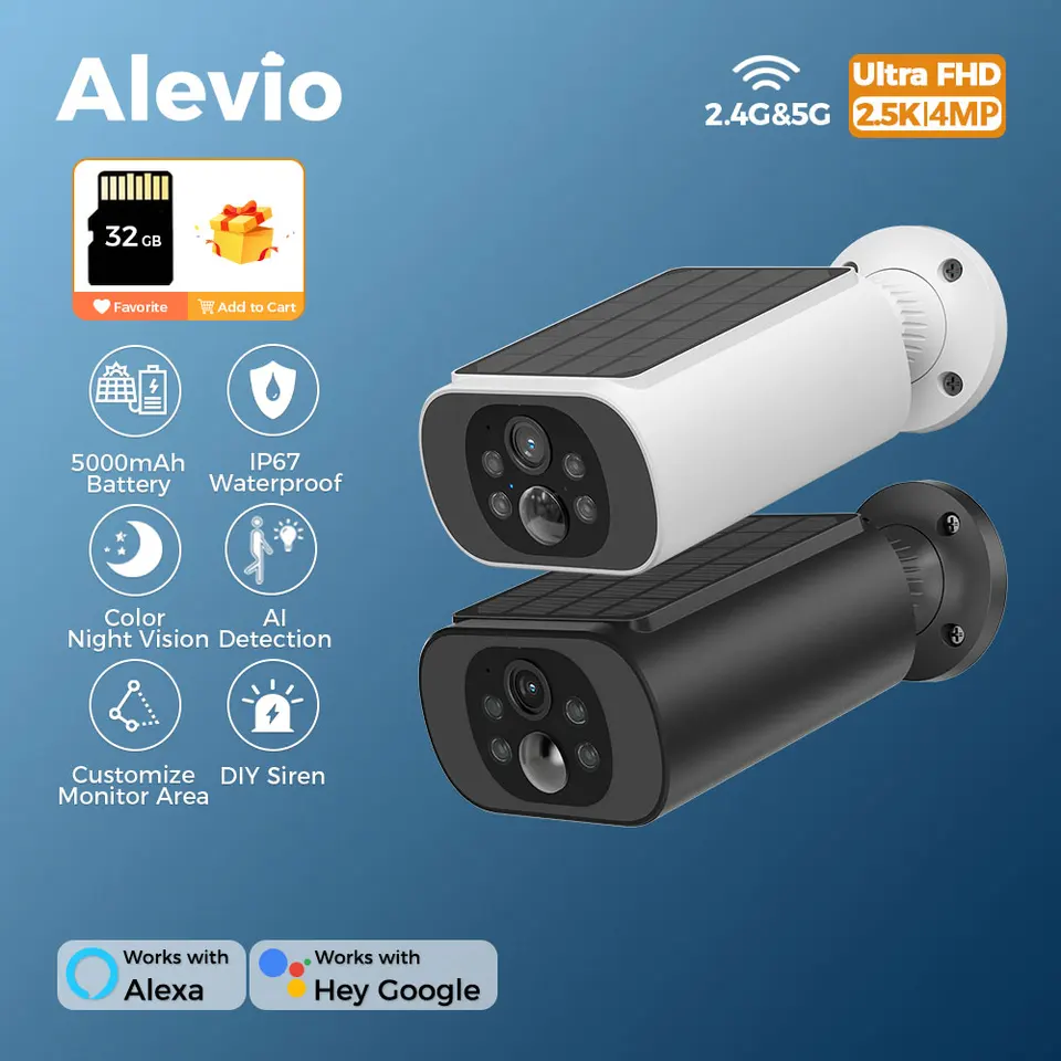 Laview Telecamera Sicurezza Esterna 2K Solare Senza Fili - Batteria Ricaricabile - Riflettore E Sirena - Rilevamento PIR - 4