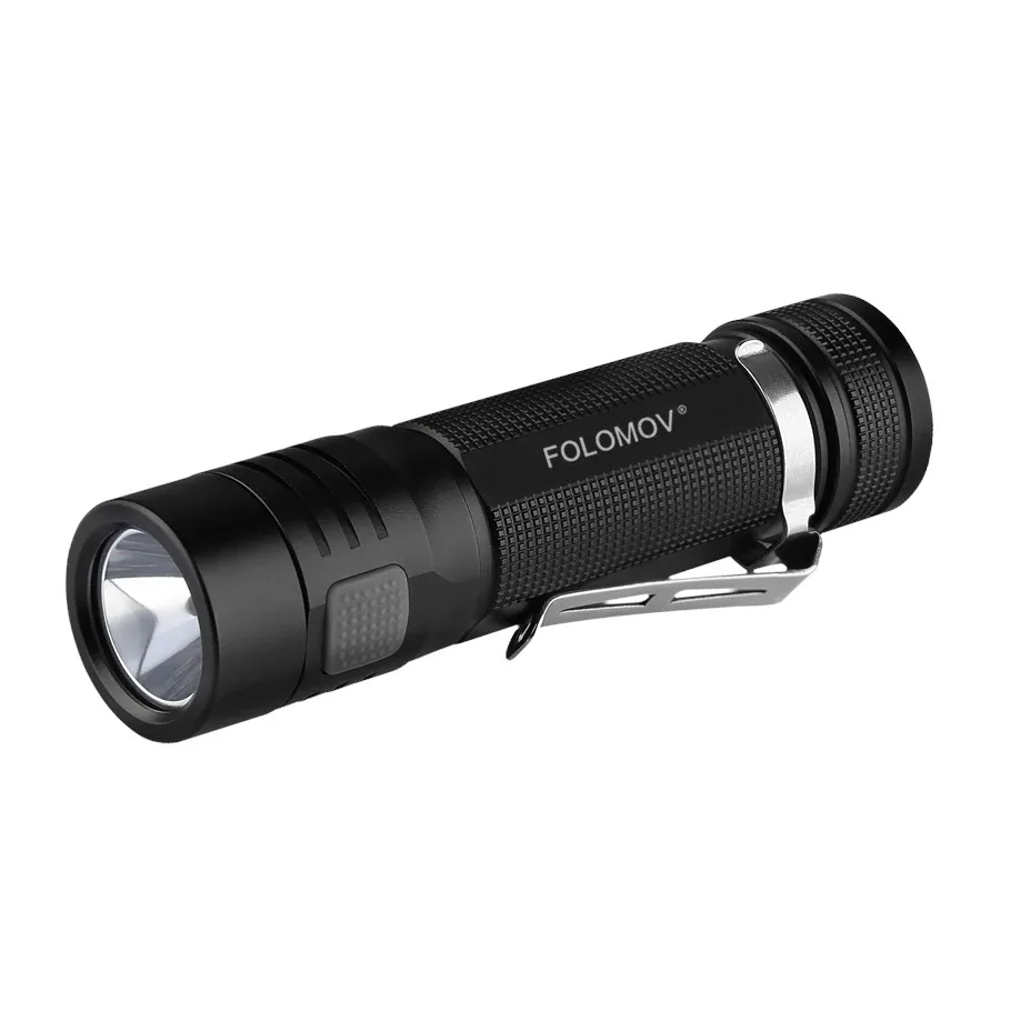 

Folomov EDC C4 XP-L V6 1200 Lumens Compact Flashlight 18650 Battery USB Rechargeable IPX6 Waterproof Portable Mini LED Torch