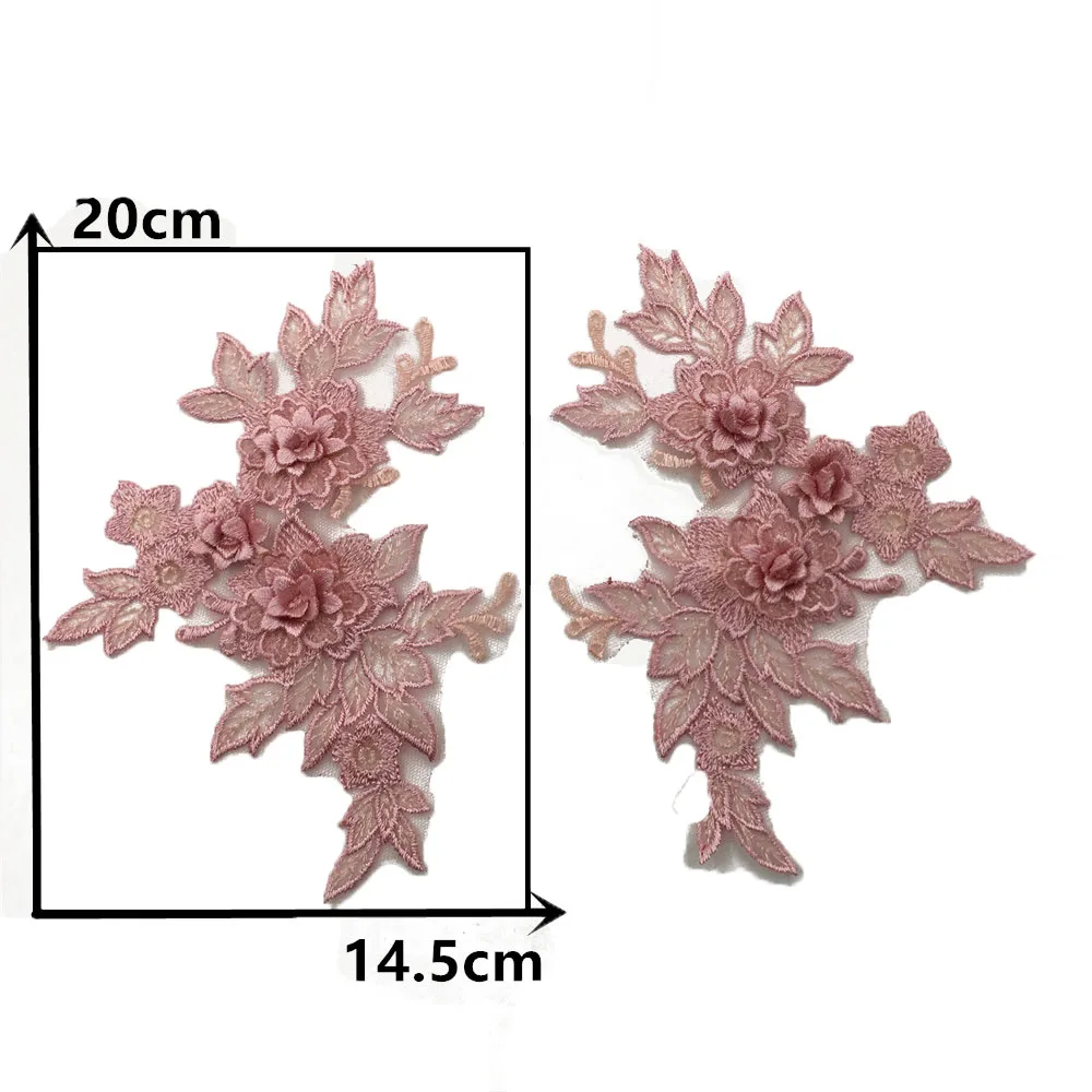 Lace Fabric Lace Garment Accessories Lace Sewing Supplies Lace Decoration Lace Accessories Lace Sewing Accessories 3D 1 Pair Craft Supplies Trim Wedding Dress Decoration Sewing On Lace Embroidered Fabric Needlework Applique
