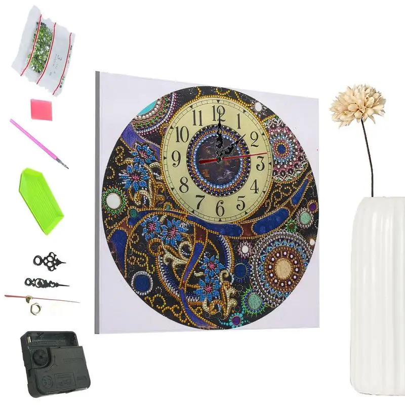 

5D Clock Wall Clock Set DIY Painting Room Decor Mandala Patterns Fashionable Clock Design For Home Decoration