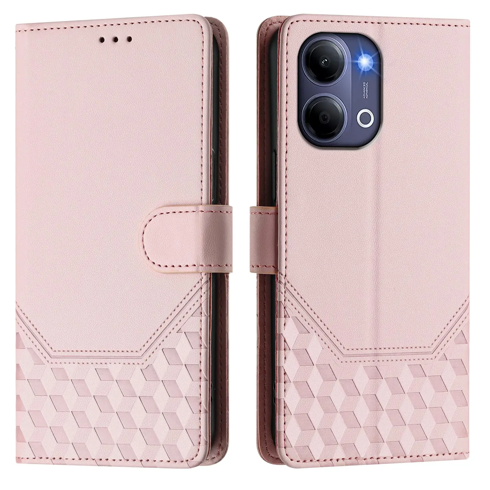 Classic Embossed Leather Flip Wallet Phone Case Cover