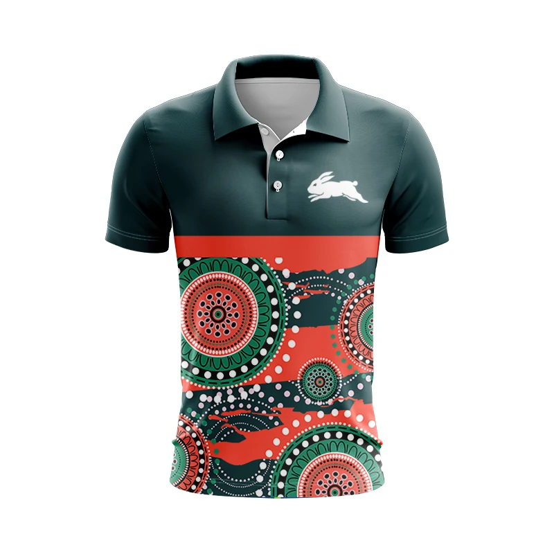 thumbnail image 1 of Camiseta de rugby local y visitante de Sydney Rabbitohs 2024 para hombre, tipo polo (nombre y número personalizados), 1 of 4