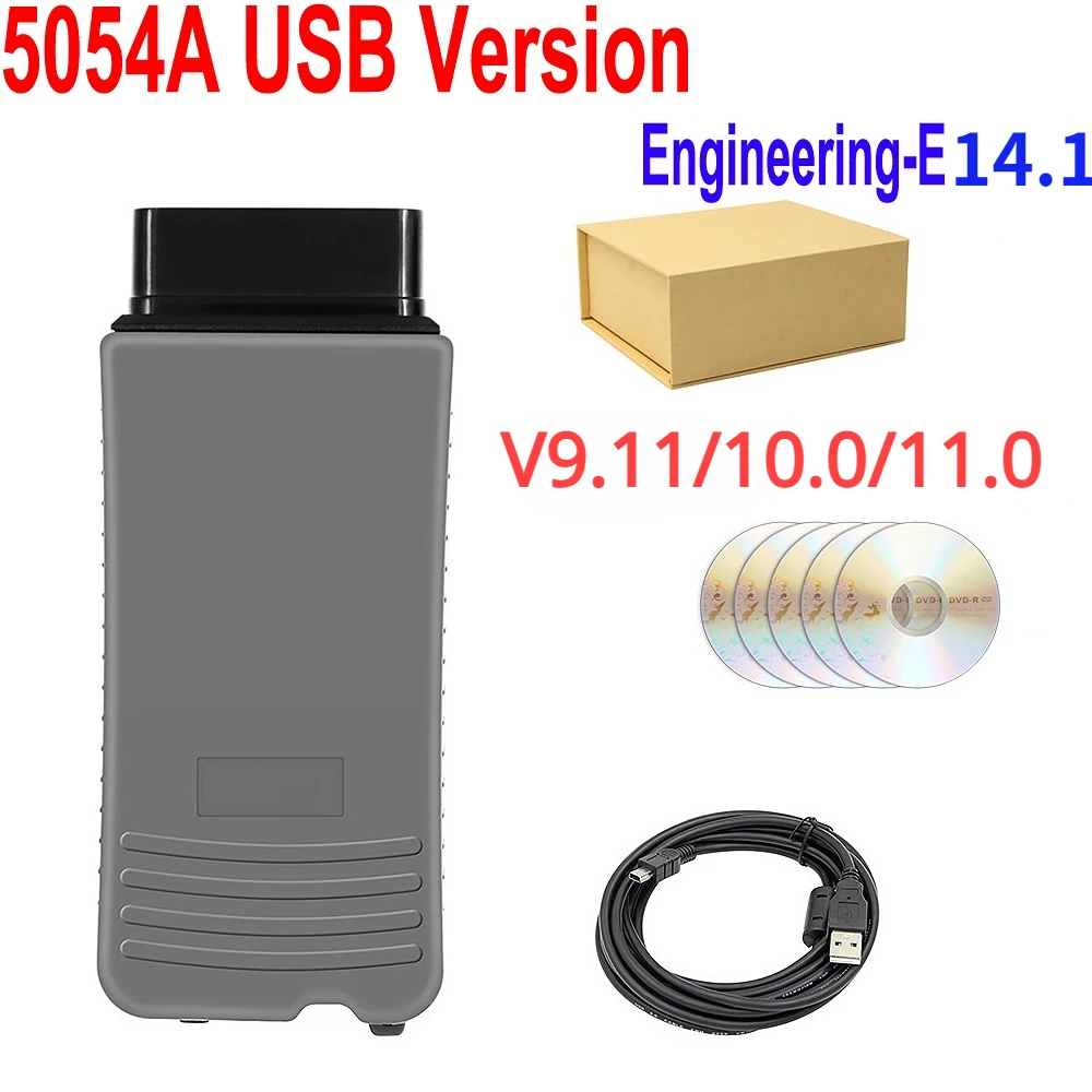 5054A WiFi USB Version Factory Wholesale Support Latest Version OD V23 Free Engineering-E V14.1 5054 Full Support V-Au-di Sk-da