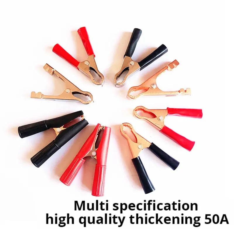 50A Toothed Small Large Crocodile Clip Battery Clip Charging High Power Inverter 2pcs alligator clips,test clip,test hooks clips