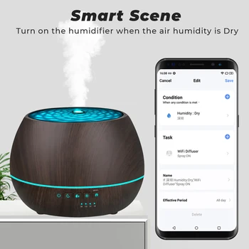 Tuya Smart Humidifier with Colorgul LED Light WiFi Aroma Diffuser Timer Wireless Control Work with Alexa Google Home Compatible 1