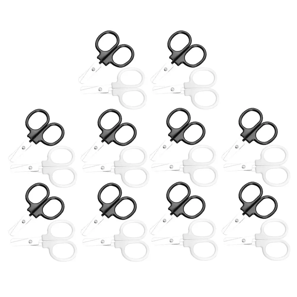 20Pcs 어린이 안전 가위 종이 공예를위한 울트라 파인 팁 자수 스크랩북 DIY 카드 만들기 수공예 프로젝트 미니