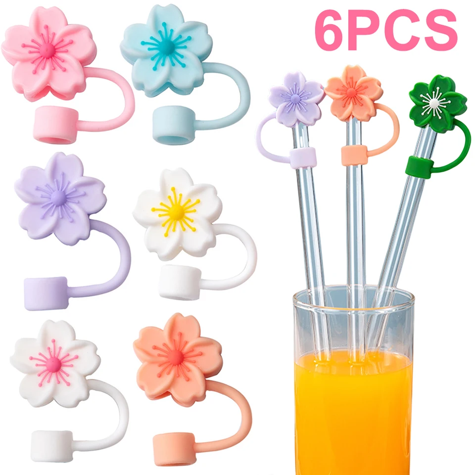 8 Copri Cannuccia In Silicone Per Bicchieri Stanley 30&40oz - Forme Fiore, Nuvola, Arcobaleno - Antipolvere - 2