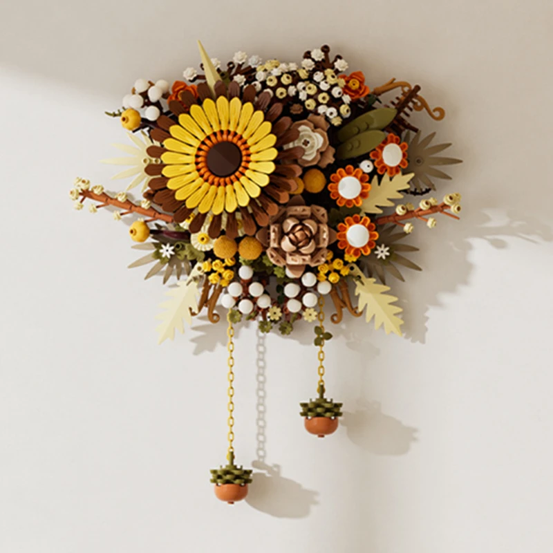 DIY Sunflower Art Wall Décor - Simulated Flower Building Block Kit