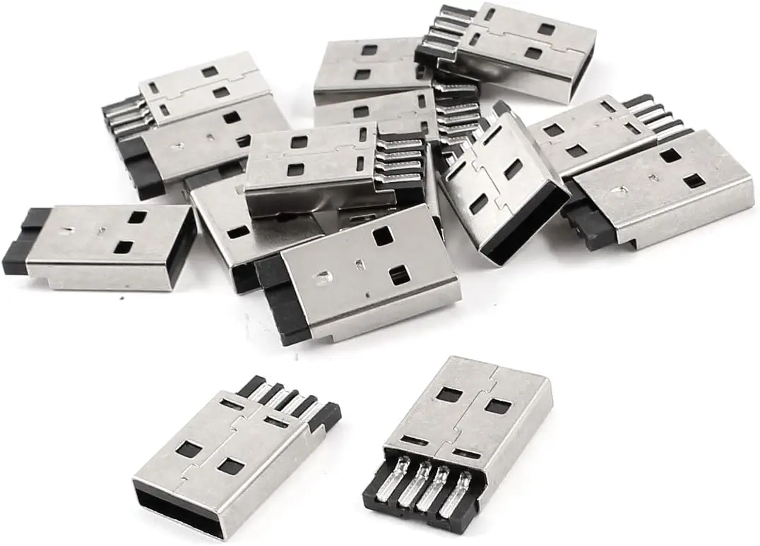

15pcs USB 2.0 A Type Male Jack Soldering Connectors Adapters
