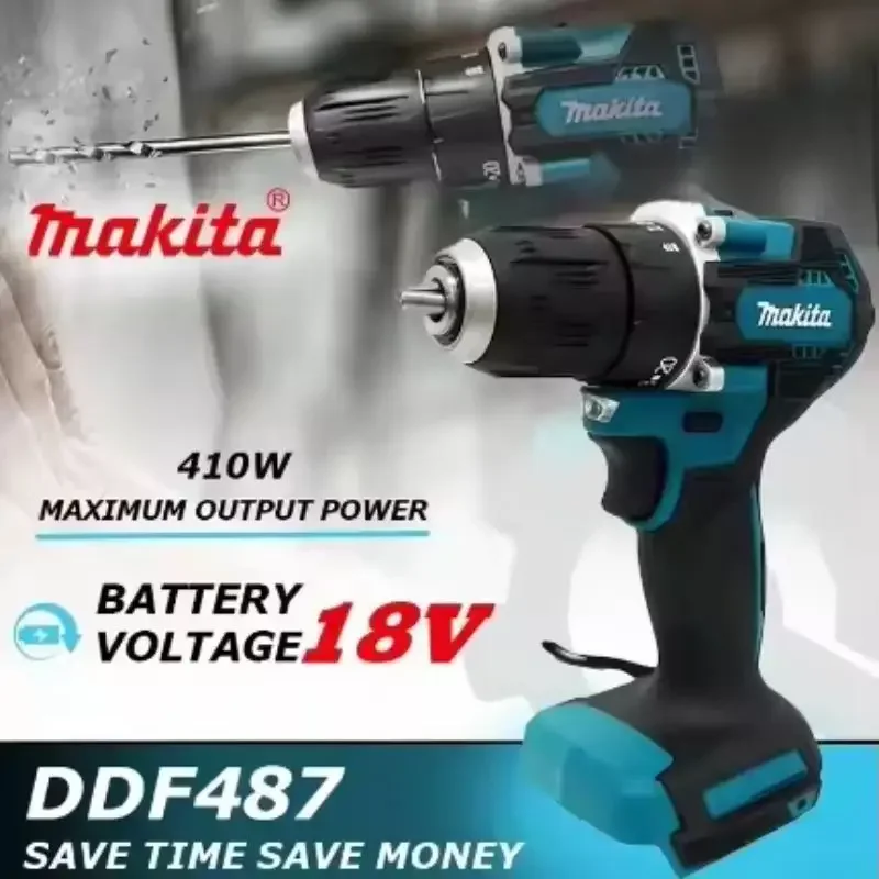 Makita Original DDF487 perceuse sans fil tournevis à percussion électrique sans brosse 18V outil électrique Rechargeable 1 Makita Original DDF487 perceuse sans fil tournevis à percussion électrique sans brosse 18V outil électrique Rechargeable 1