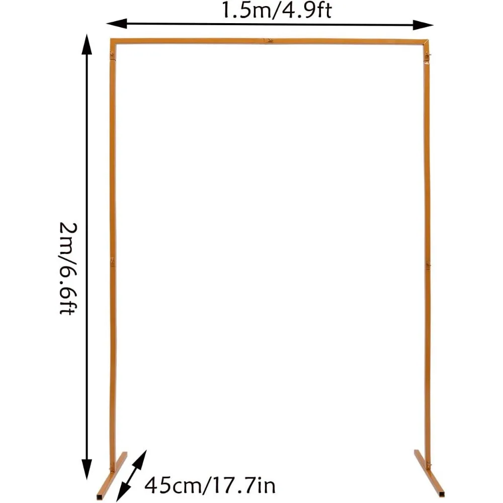2 x 1.5 m Rectangular Yellow Wedding Arch Flower Arch Metal Wedding for Weddings Birthday Parties Graduations Banquets