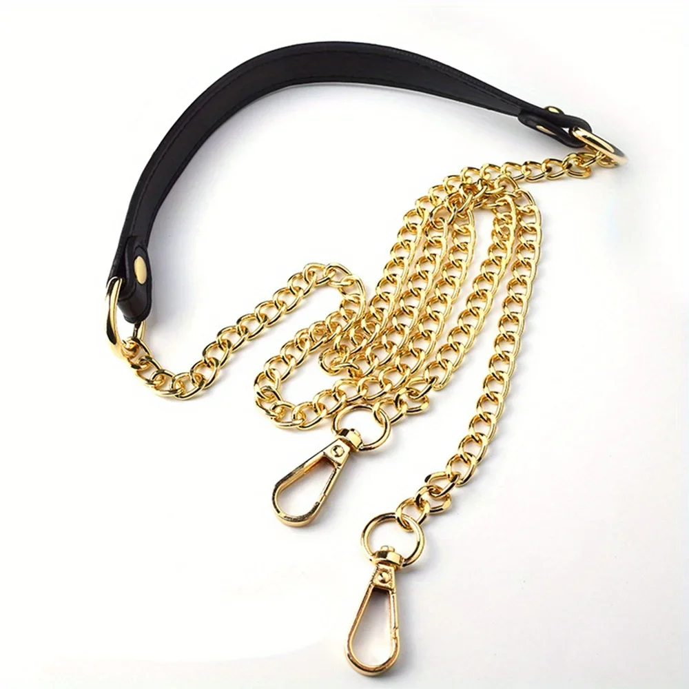 120cm Metal Bag Chain Replacement PU Bags Straps for DIY Handbag Handles Cross Body Shoulder Straps Accessories Bags Handles