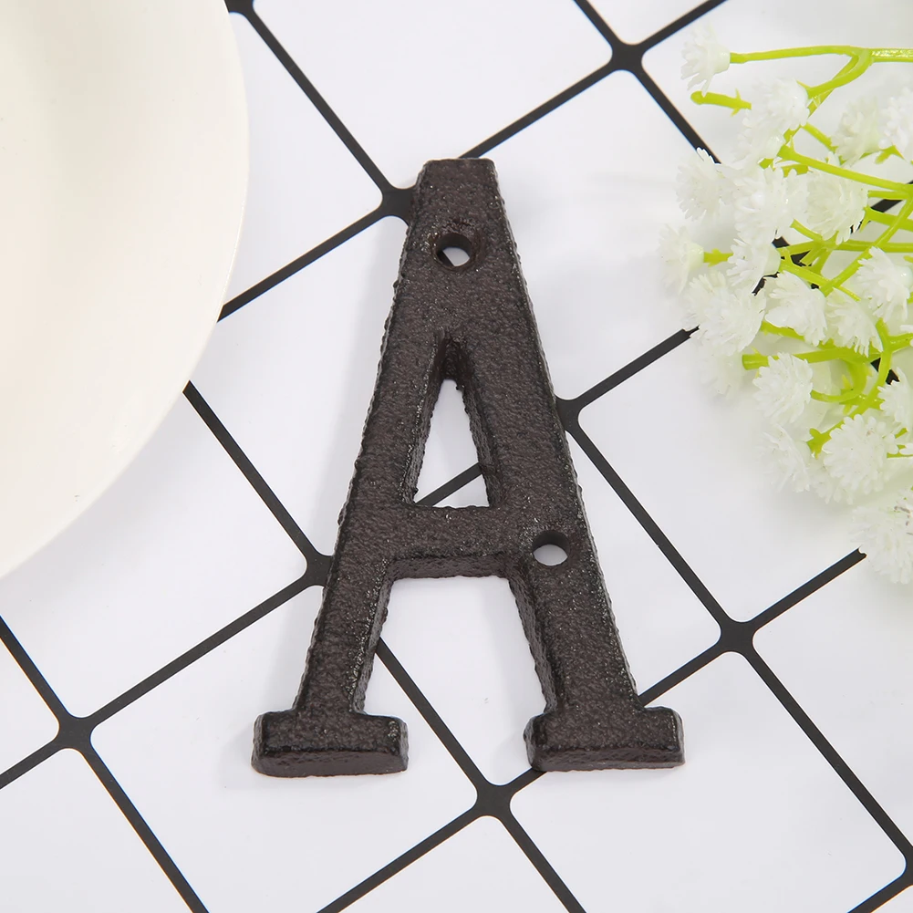 Metal Letters Alphabet Cast Iron Decoration House Sign Doorplate for Cafe Wall