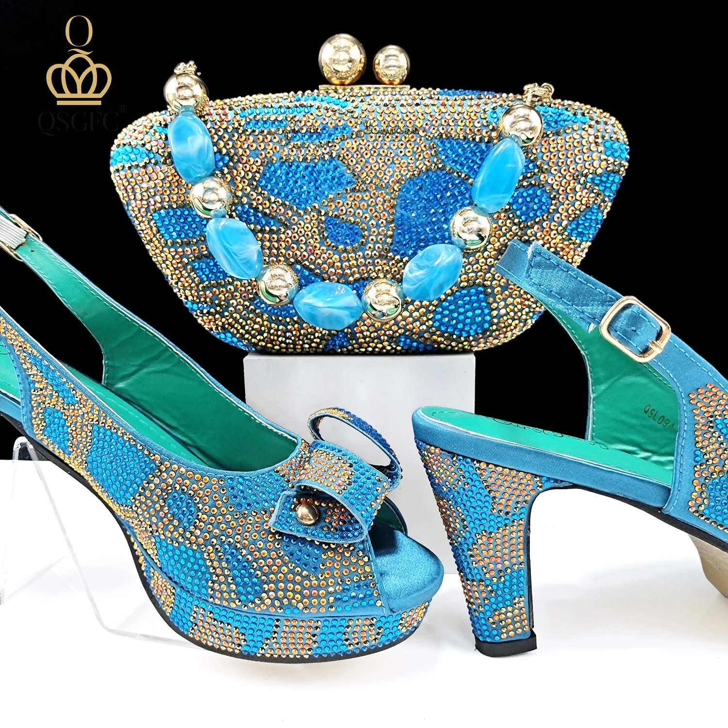 New Arrival Sky Blue Color Platform Design Party Wedding High