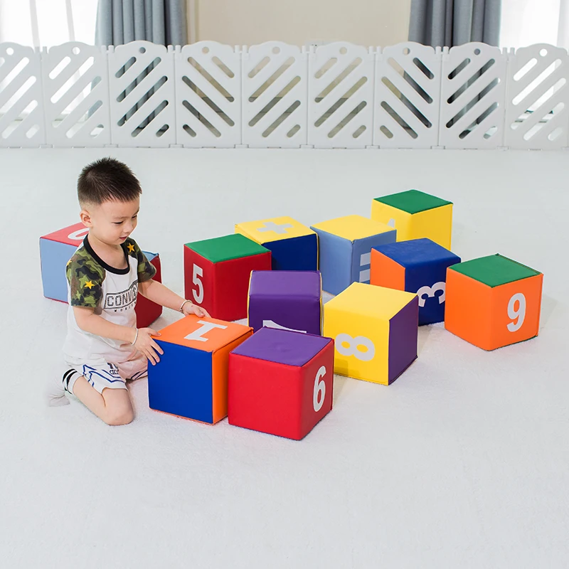 Toddler Toy Baby Early Educational Soft Building Block Pu Leather Foam Soft Blocks Baby Kids Play Toys for Babies