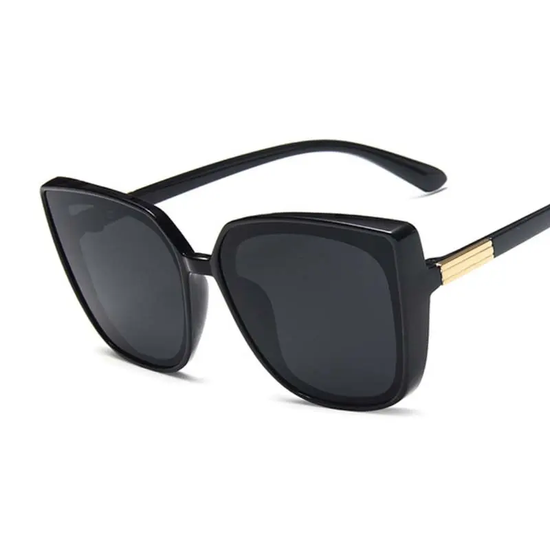  - Designer Cat Eye Sunglasses Woman Vintage Black Mirror Sun Glasses For Fashion Big Frame Cool Sexy Female Oculos